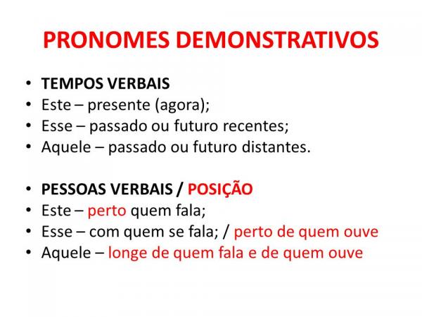 Emprego Dos Pronomes: Este/ Esse/Aquele