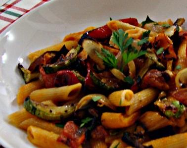 Receita Vegetariana: Penne com Legumes Assados